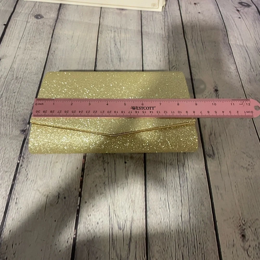 Myloni Gold Sparkling Envelope Clutch New in Box new with tags